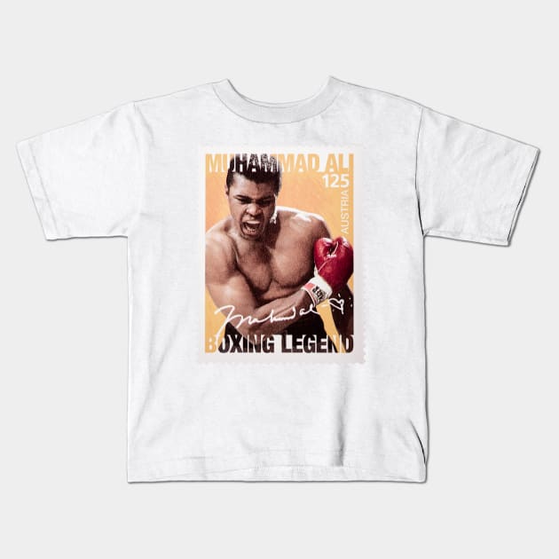 Muhammad Ali Postage Stamp Kids T-Shirt by VintCam